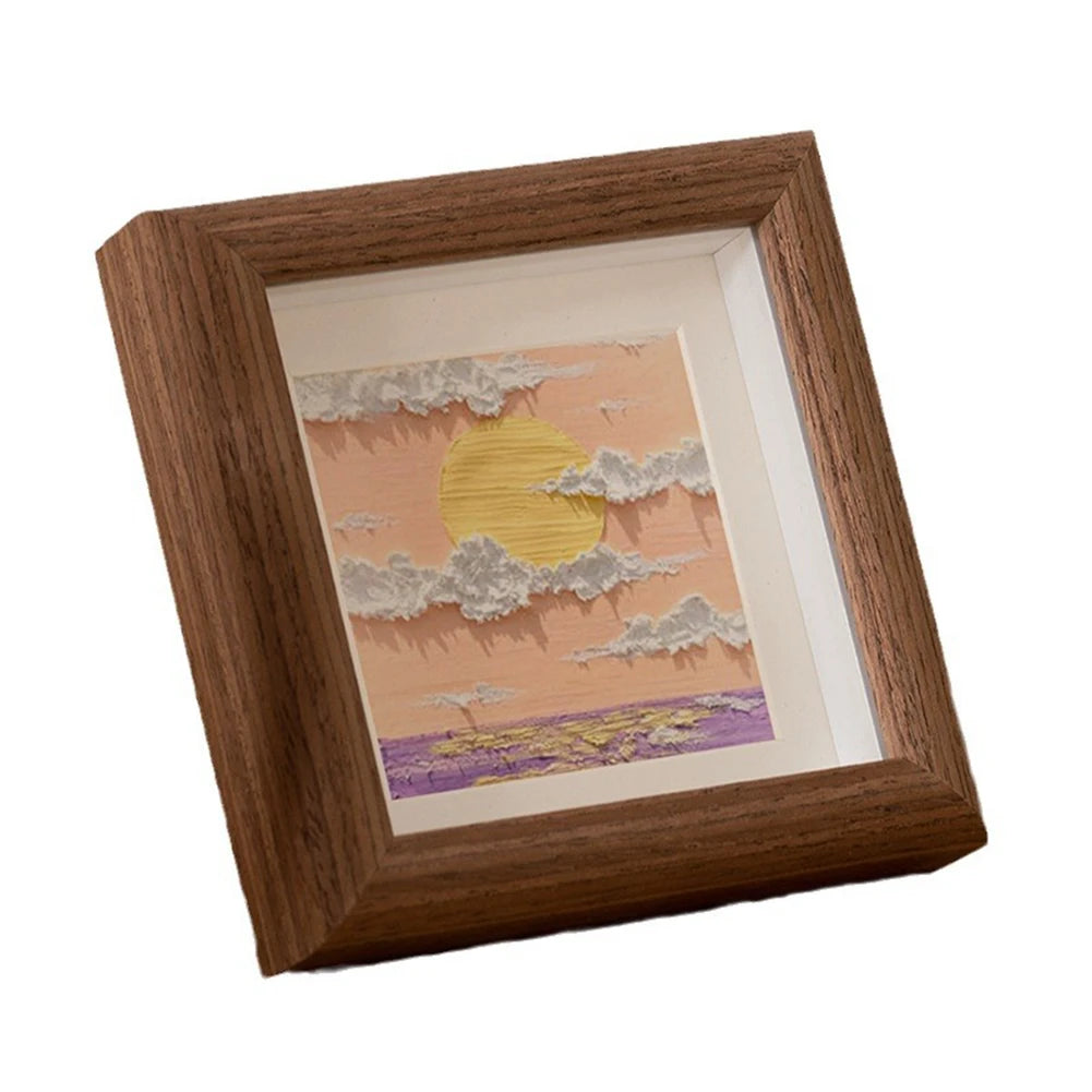 cadre photo bois rustique marron transparent paysage arbre noel floral abstrait poucesintérieur blanc système