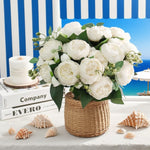 bouquets fleurs artificielles pivoines soie rose clair blanc violet rouge orange romantique extérieur mariage