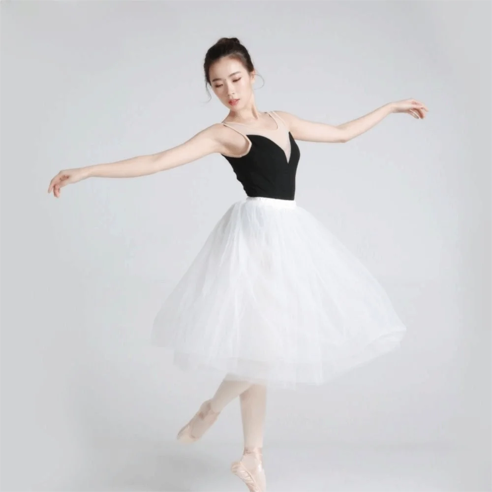 jupe tutu blanc classique polyester multi couches danseuses junior femme longueur mi molletSizeMode: Coupe