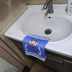 serviette rapide bleu blanc dessin animé rayures coton polyester machine rapide absorption fantaisie