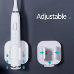 brosse dents électrique rechargeable support mural adhésif blanc rose moderne minimaliste