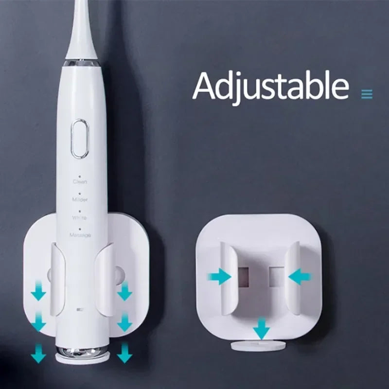 brosse dents électrique rechargeable support mural adhésif blanc rose moderne minimaliste