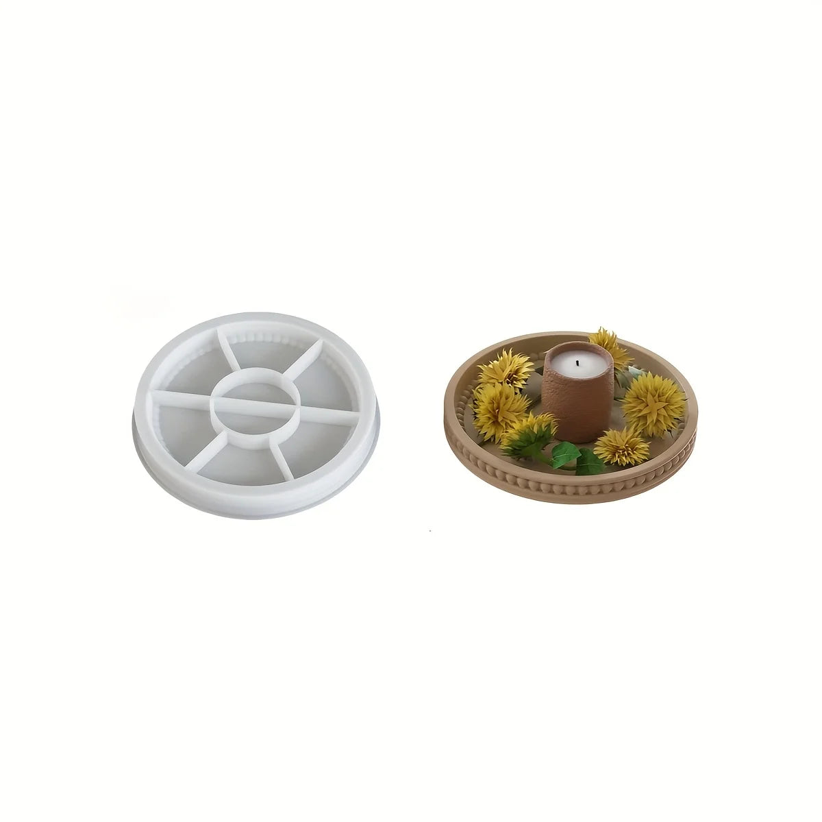 moule silicone plateau rond décoration intérieure vase transparent figurines bohème minimaliste