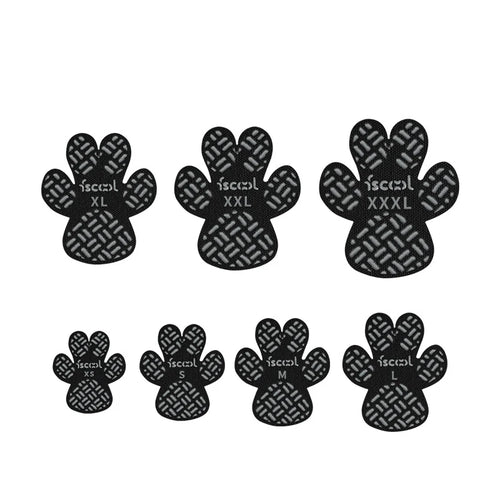 protège pattes chien adhésif antidérapant noir motif lignes blanches protection sol dur animaux domestiques