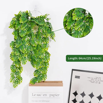 guirlande artificielle eucalyptus feuilles vertes petites fleurs violettes décoration intérieure murale jardin maison moderne