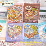 sticker book miniature scenes spiral binding colorful animal stickers creative journal supplies kawaii numbered