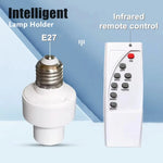 support lampe led intelligente infrarouge e27 moderne télécommande blanc métallique