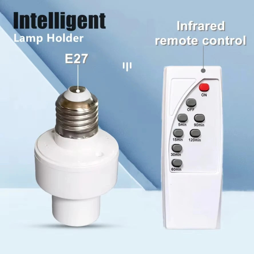 support lampe led intelligente infrarouge e27 moderne télécommande blanc métallique