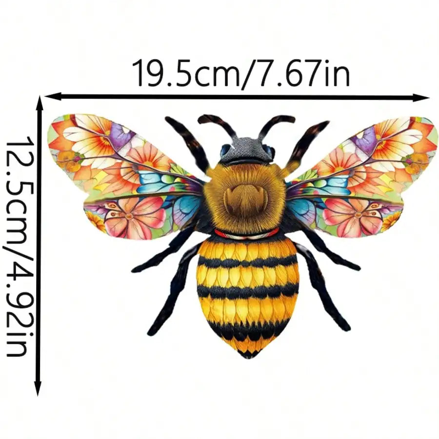 sculpture abeille métal couleur noir jaune artisanal extérieur intérieur motifs floraux papillon