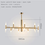lampe suspendue moderne noir doré tubes transparents structure métallique scandinave led