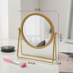 miroir maquillage argenté moderne portable ovale pouces pieds solides aluminium lisse salon chambre bain