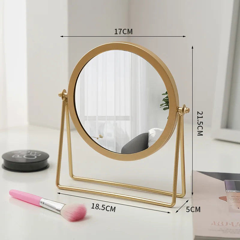 miroir maquillage argenté moderne portable ovale pouces pieds solides aluminium lisse salon chambre bain