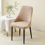 housse chaise extensible motif feuilles gris clair fauteuil salle manger moderne