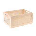 paniers rangement bois tressé brun foncé poignées rangement organisation respectueux environnement