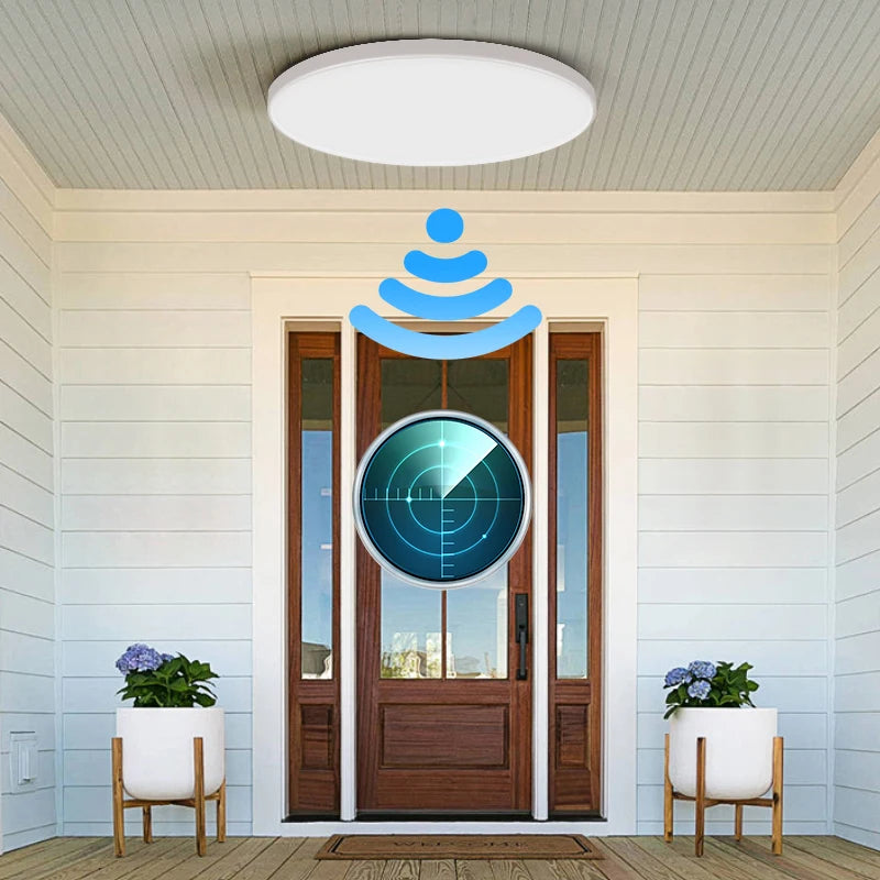 plafonnier led moderne blanc autonome induction radar flux 249 2000 lumineux 10~15 sources 3m²