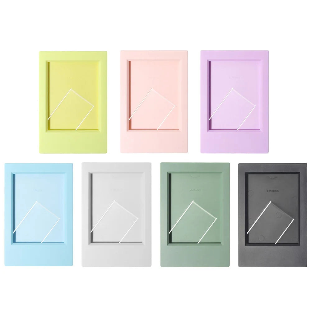 cadres photo instantanée pièces couleurs modernes minimaux adhésifs vert rose bleu noir jaune unitaires