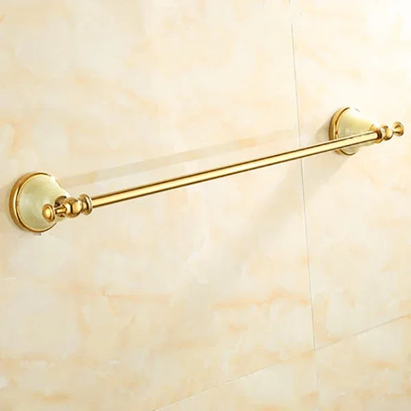 ensemble porte serviettes accessoires salle bain doré classique fixations vis porte serviettes double niveau
