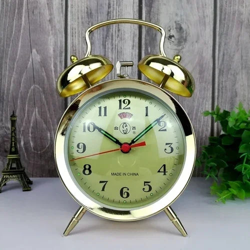 horloge réveil antique or blanc vintage faces uniques illustrations pastorales chambre coucher