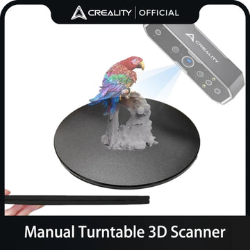 Plateau tournant manuel rouge pour scanner 3D sur fond blanc