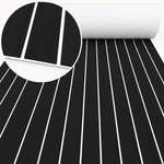 tapis sol bateau mousse eva antidérapant auto adhésif bleu clair noir rayures moderne