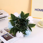 décoration mariage bouquet roses artificielles feuilles vertes anniversaire baby shower intérieur classique blanc rose