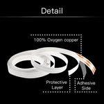 câble plat électrique caché audio led cœurs cuivre pur adhésif 10m 17awg 22awg