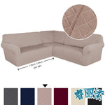 housses canapé d'angle beige clair jacquard moderne elasticité poche lavage machine automne hiver