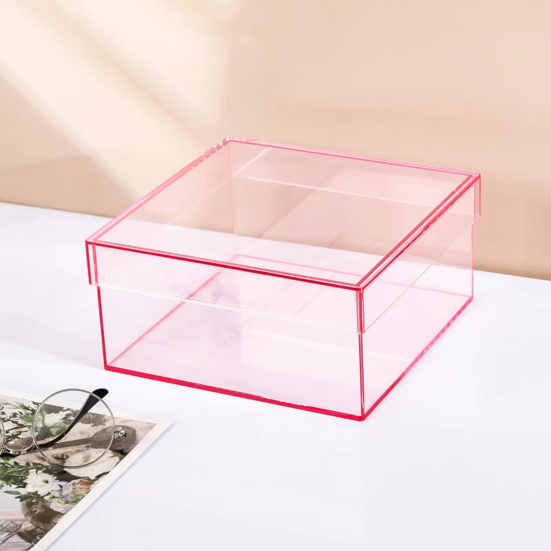 boîtes rangement transparentes réutilisables moderne vert bleu orange violet respectueux environnement pliables cosmétiques objets