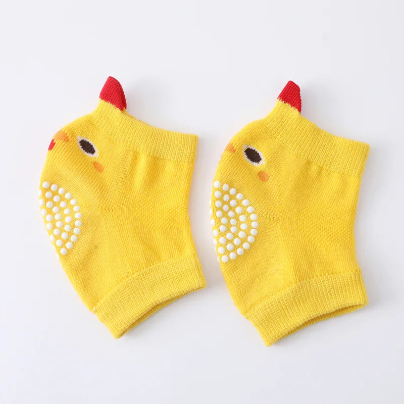 protège genoux bébé jaune orange bleu gris rose animaux oiseau tigre blanches sécurité enfants