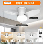 ventilateur blanc lampe intégrée moderne télécommande vitesses led reversible