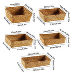 paniers rangement tressés marron clair rustiques empilables rangement écologique multifonctionnels