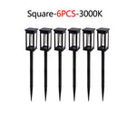 Lampes solaires waterproof modernes noires transparentes interrupteur panneau solaire 6PACK
