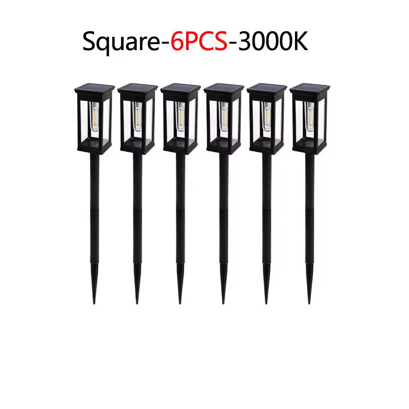 Lampes solaires waterproof modernes noires transparentes interrupteur panneau solaire 6PACK