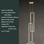 suspension lumineuse moderne rectangle blanc doré lumière chaude neutre led chambre salon