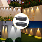 applique murale solaire moderne led noire ip65 extérieure jardin clôture