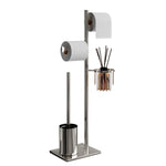 support papier toilette moderne brosse wc intégrée or argent noir