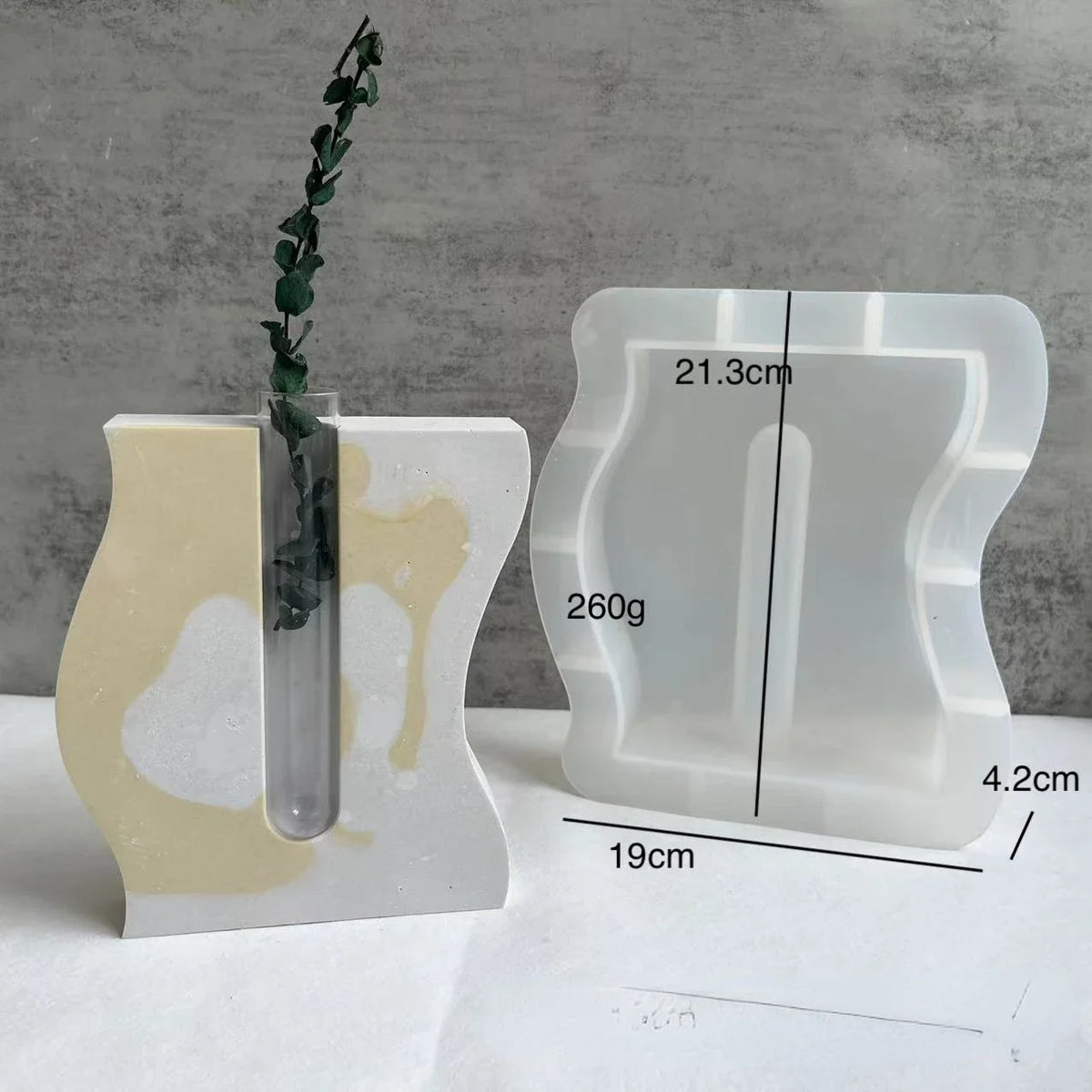 supports fleur silicone beige blanc texture marbrée moderne minimaliste tubes essai transparents