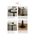 table basse rétro noire blanche nordique diamètre 35cm 40cm minimaliste sculptée salon chambre
