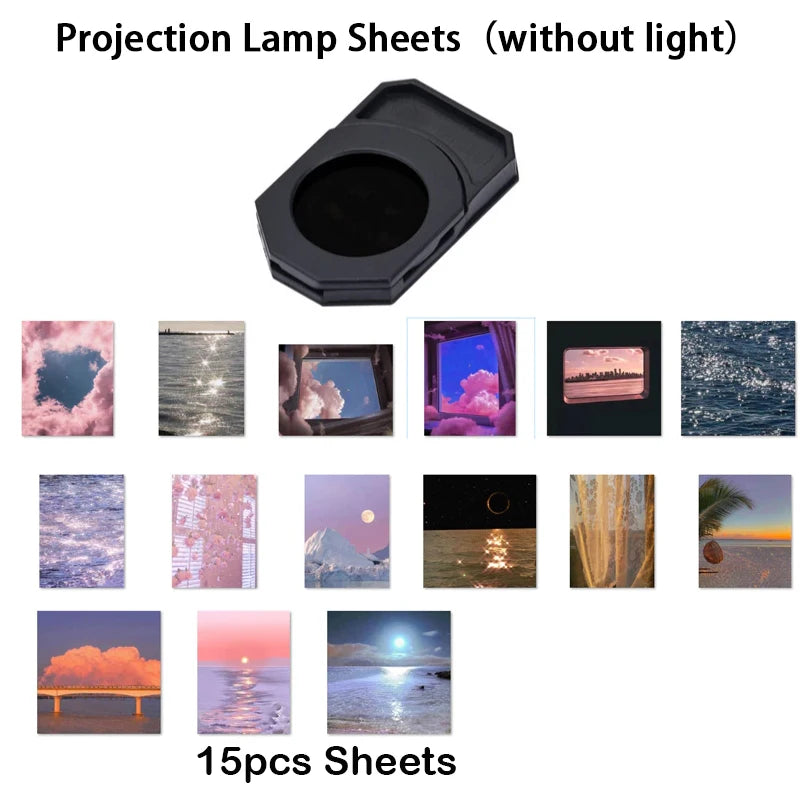 projecteur led rectangle noir lentille centrale moderne veilleuse atmosphères projection étoiles planètes chambre enfants
