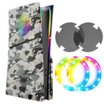 console jeu moderne anneaux led ruban rvb camouflage noir rouge