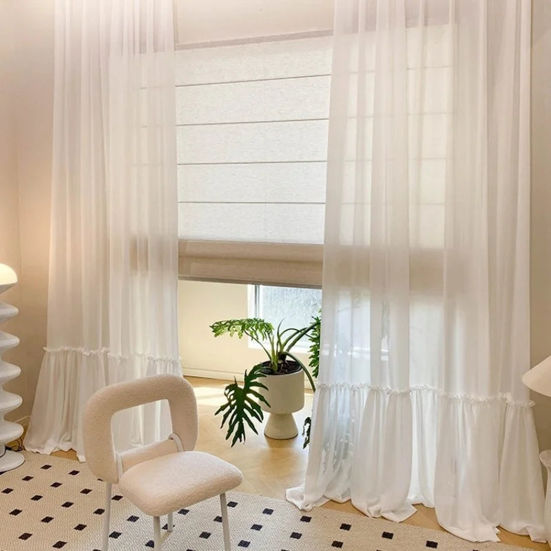 rideau blanc transparent uni moderne fenêtre tulle polyester hospitalière eyelets