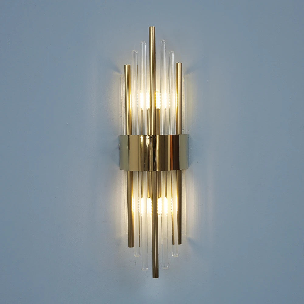 Applique murale cristal moderne or éclairage quotidien chambre entrée design haut bas
