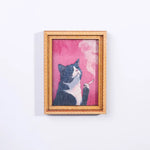 cadre photo aimant chat dessin animé bois naturel classique fumée animal compagnie magasin unique
