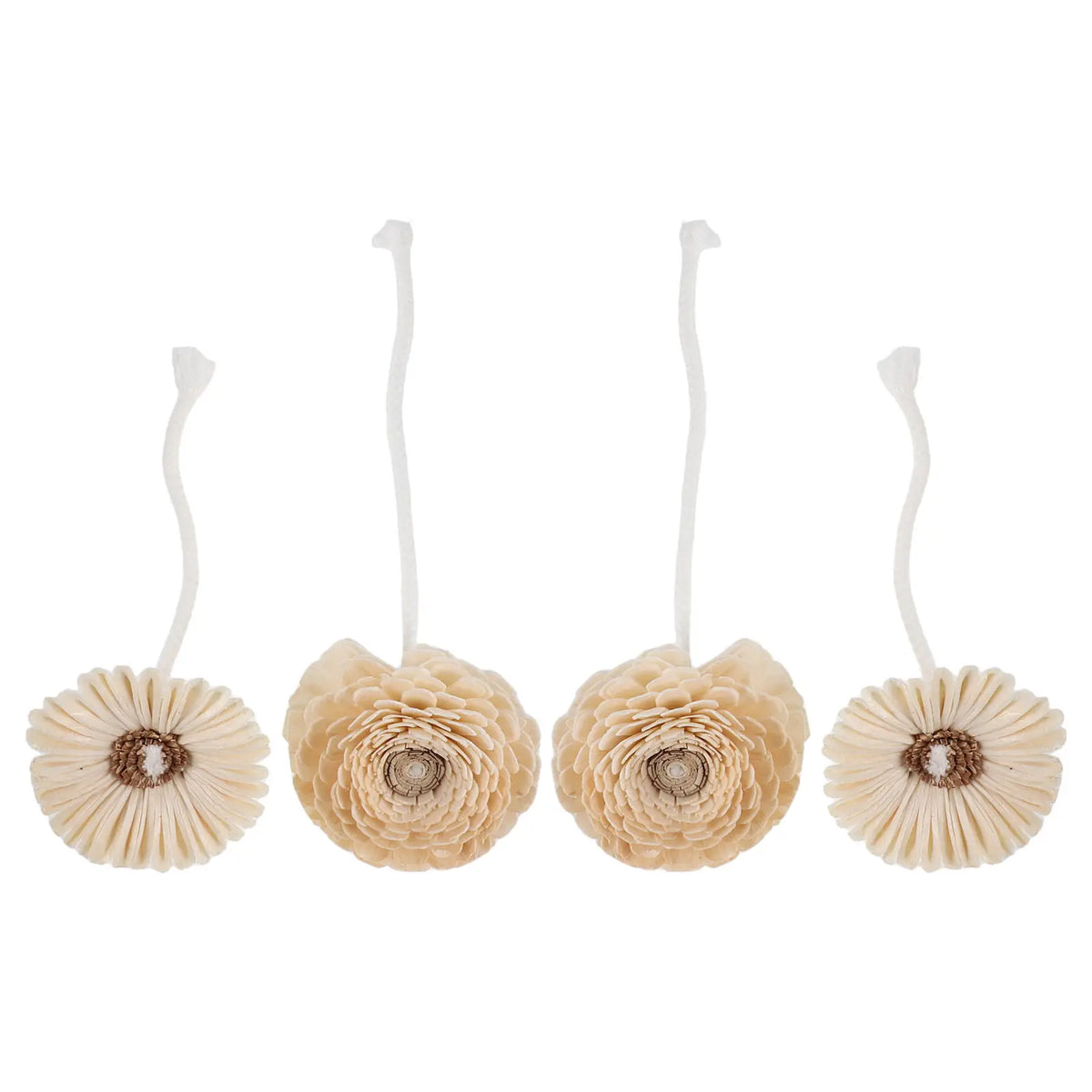 diffuseurs parfums bougies fleurs artificielles beige feuilles relief artisanal élégant crochet blancintérieurDecoration