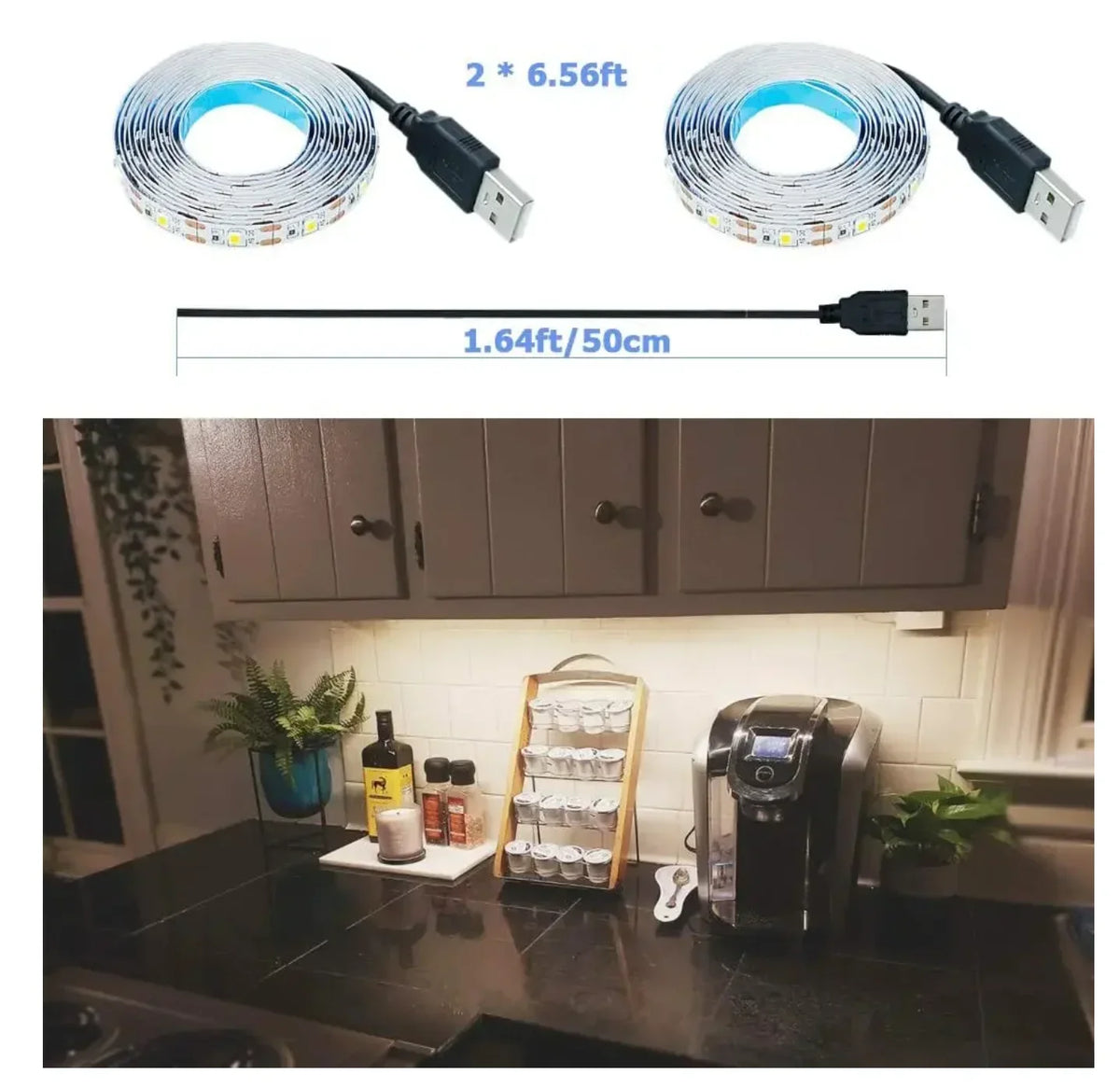 ruban led blanc flexible mètres usb éclairage ambiance maison décoration intérieur adhésif moderne