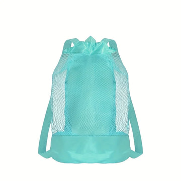 sac dos réutilisable polyestère maille rose bleu vert clair moderne fermeture éclair poche cordon