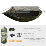 hamac extérieur adulte vert olive noir moderne moustiquaire sac rangement cordon suspension tiges support