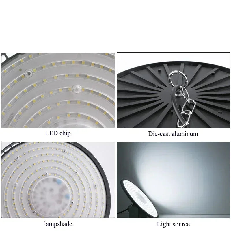 lampe led industrielle 200w noir moderne certifiée ul cqc vde 220v led chip