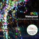 Guirlande lumineuse multicolor LED sur arbre de Noël