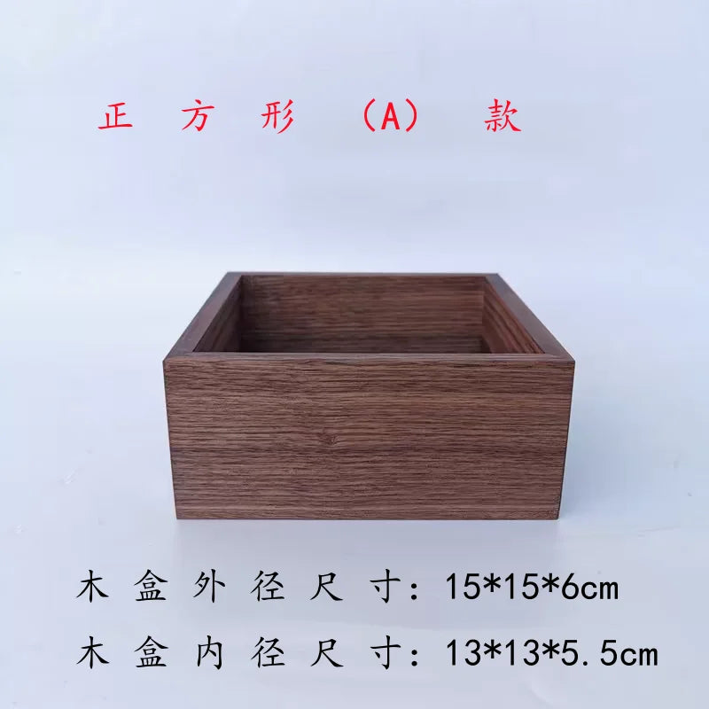 boîtes rangement bois minimaliste boîte cosmétique réutilisable rangement 1kg 1l carré marron naturelle